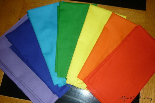 Rainbow dress - fabrics