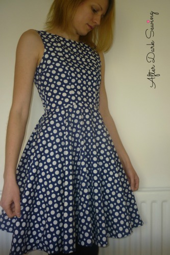 Simple Sew Ruby Dress - Blue Polka Dots!